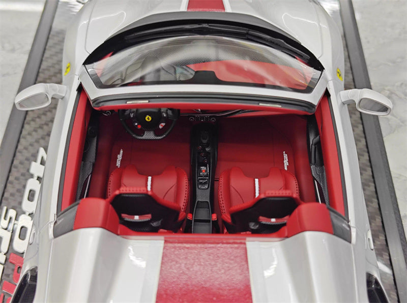 BBR MODELS FERRARI 488 Pista Spider convertible Silver calipers Carbon fiber base Limited Edition 28PCS ONLY 1:18 Car Pre-built Model view11