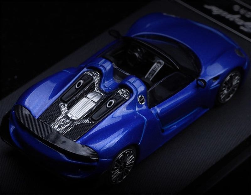 TimeMicro Porsche 918 Spyder Dark Blue Regular Version Limited Edition 499PCS ONLY 1:64 car Pre-built Model view2
