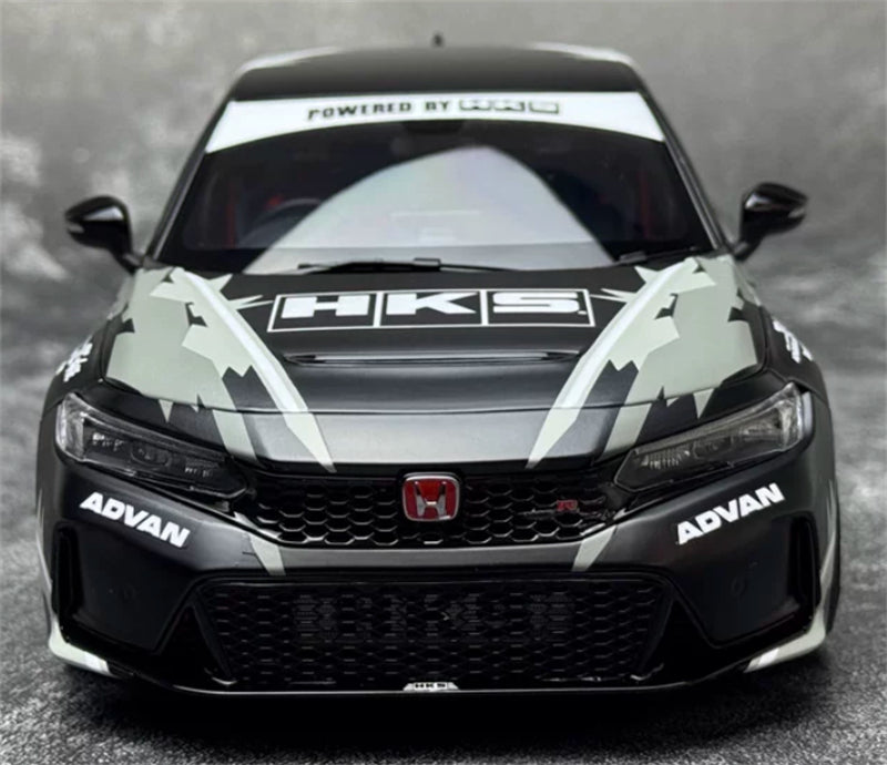 1:18 Honda Civic Type R FL5 Matte Black HKS MOTORHELIX Limited Edition 499PCS ONLY DIECAST Model