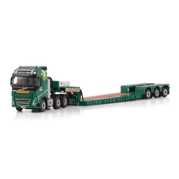 1:50 VOLVO THEVENON FH5 6X2 LOW LOADER 3 AXLE WSI Green Diecast Model