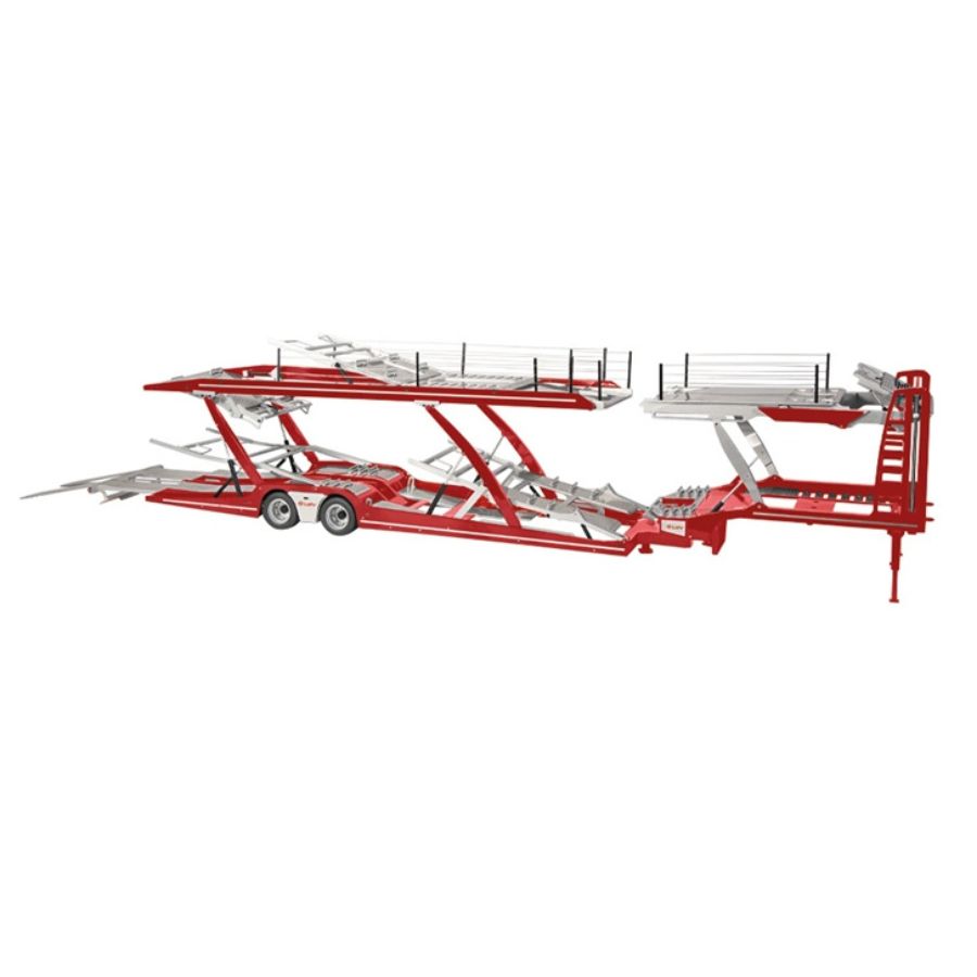 NZG Mercedes Benz double-layer trailer Lohr car transporter fire red 1:18 DIECAST Truck Lorry