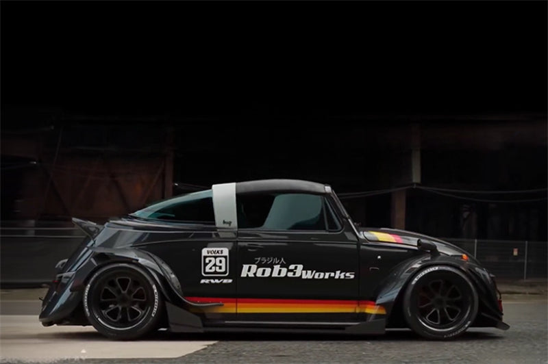 TIMEMICRO Volkswagen Beetle Black w/ Figure Edition Limited Edition 999PCS ONLY RWB RAUH-Welt 1:64 Car Pre-built Model view5