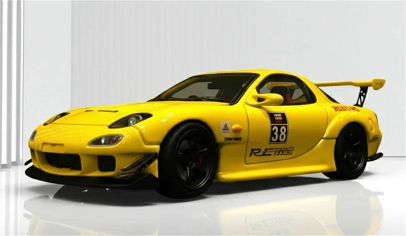1:64 Mazda RX-7 RE Amemiya Yellow 38# BSC DIECAST Limited Edition 499pcs ONLY Model