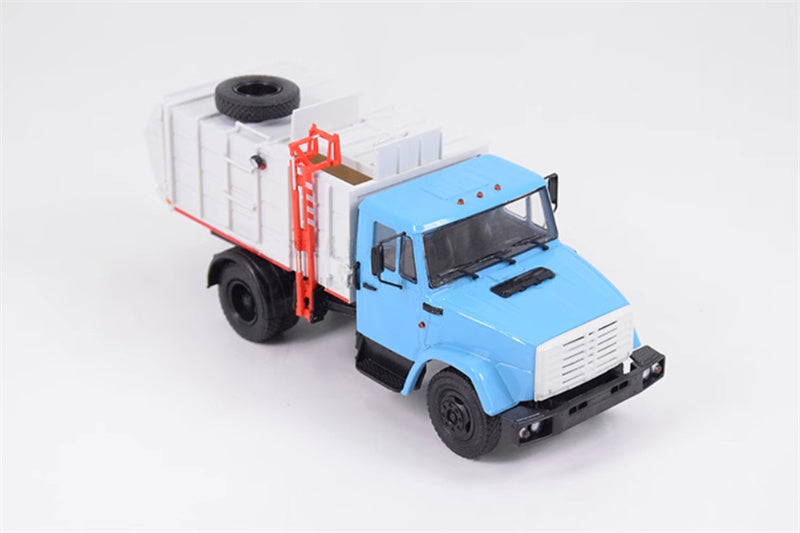 Modimio Soviet Municipal Vehicle ZIL-4333 Garbage Truck Blue Gray 1:43 Truck Pre-built Model
