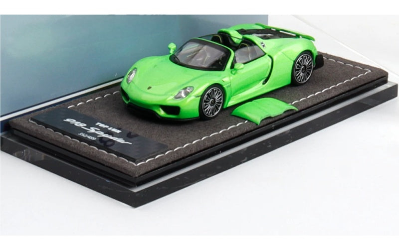 1:64 Porsche 918 Spyder Apple Green TOP LUX Convertible DIECAST Car Model