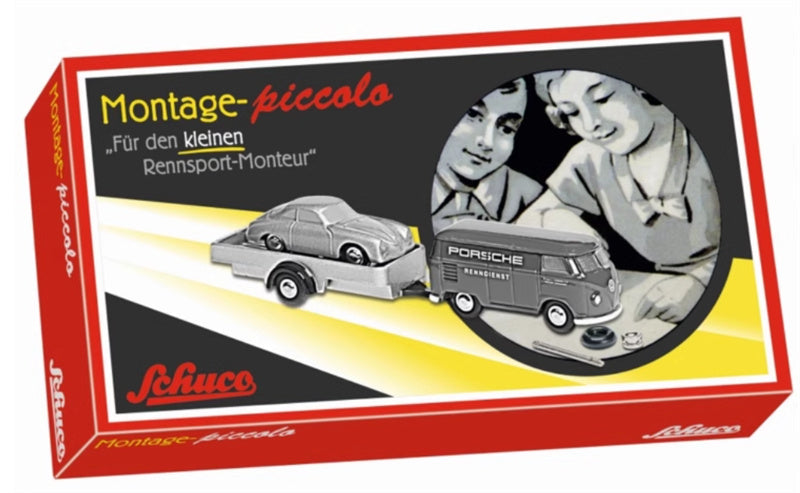 Schuco vw PORSCHE Limited Edition Painted Bus Trailer Set KIT 1:87 Truck Pre-built Model