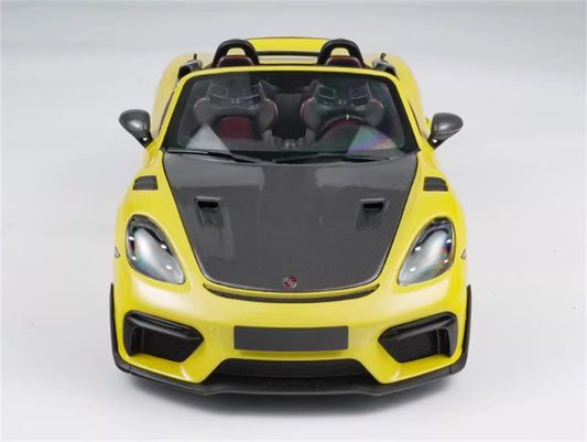 1:18 PORSCHE 718 SPYDER RS 2024 Yellow Carbon Cover MINICHAMPS No Tail Wing Edition DIECAST Car Model