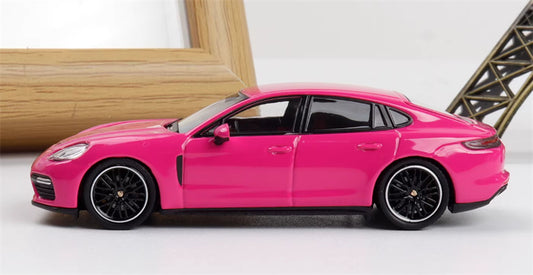 Furuya Porsche Panamera Rose Red Sedan Edition 1:64 car Pre-built Model view2
