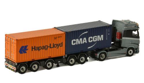 WSI 1/50 RENAULT T HIGH 4X2 2CONNECT COMBI TRAILER 2+3 AXLE 2X20FT CONTAINER view4