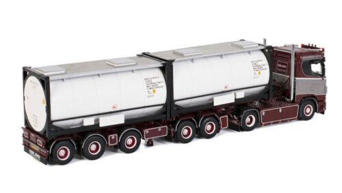 WSI 1/50 SCANIA S NORMAL CS20N 4X2 TRAILER 2+3 AXLE 2X20FT CONTAINER-5 AXLE view3