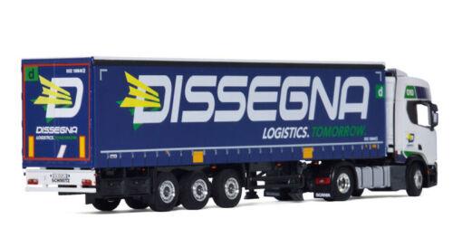 WSI SCANIA R HIGHLINE CR20H 4X2 CURTAINSIDE TRAILER DISSEGNA 1/50 Model view2