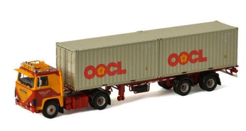 WSI 1/50 SCANIA 1 SERIES 4X2 CONTAINER TRAILER CLASSIC 2X 20 FT CONTAINER view1