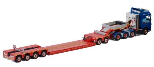 WSI VOLVO FH4 GLOBETROTTER 8X4 LOWLOADER 4 AXLE+DOLLY 2 AXLE 1/50 Pre-built view4