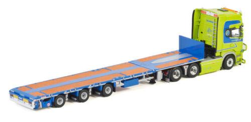 WSI 1/50 SCANIA TOPLINE 6X4 MEGATRAILER FLATBED-3 AXLE NORDIC CRANE view3