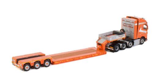 WSI VOLVO FH4 GLOBETROTTER XL 8X4 NOOTEBOOM LOWLOADER - 3 AXLE 1/50 Model view3