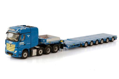 WSI 1/50 MB ACTROS MP4 SLT BIG SPACE 8X4 SEMI LOW LOWLOADER 6 AXLE SCHOT view2