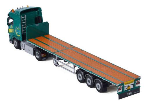 WSI DAF XF SPACE CAB MY2017 4X2 FLATBED TRAILER AM TRANSPORT 1/50 Model view4