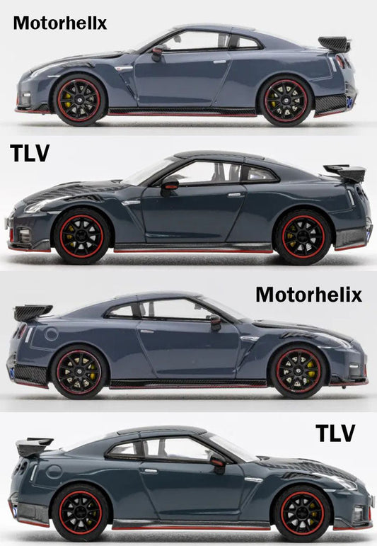 MOTORHELIX Nissan GT-R R35 Nismo 2022 1:64 diecast model with opening hood
