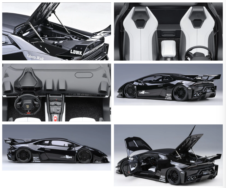 1:18 AUTOART Lamborghini HURACAN GT supercar black actile grounding for anxiety relief, mindfulness without meditation, scale model collecting 