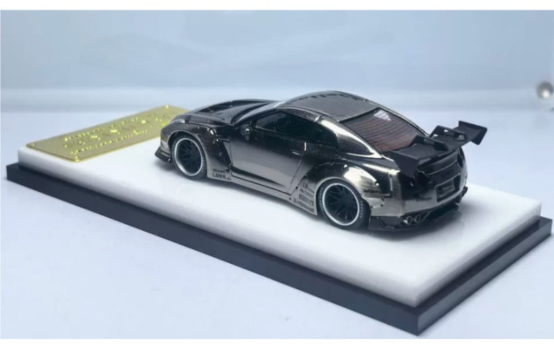 1:64 Nissan GTR R35 LB   mymodelcollect Black wheel electroplated black brushed Limited Edition 999PCS ONLY DIECAST Model