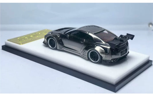 1:64 Nissan GTR R35 LB   mymodelcollect Black wheel electroplated black brushed Limited Edition 999PCS ONLY DIECAST Model