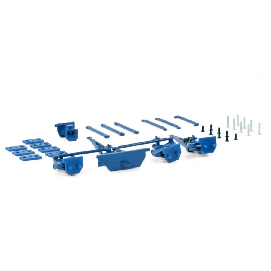WSI SCHEUERLE INTER COMBI SET PARTS: HITCH + SINGLE DRAWBAR + DOUBLE DRAWBAR BLUE Premium Line KIT 1:50 Truck Model