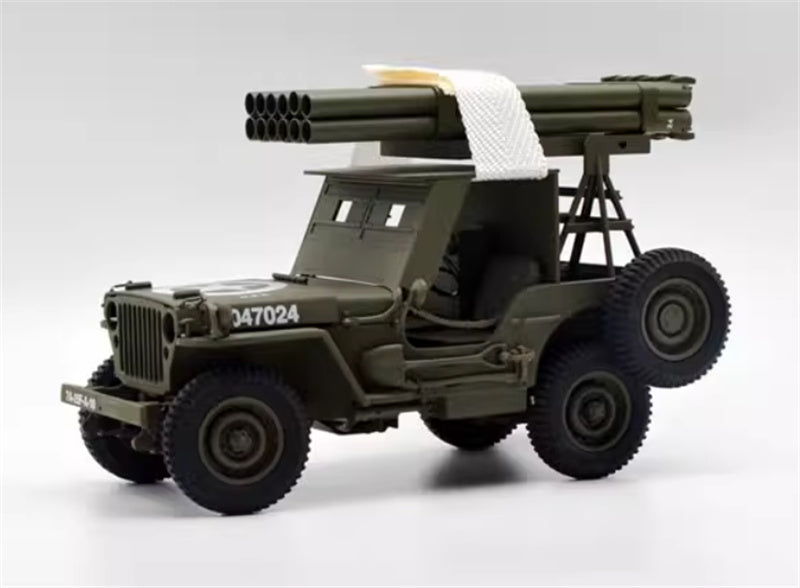 MBI JEEP Willys WWII Multiple Launch Rocket Artillery Vehicle olive drab 1:18 Tank Pre-built Model view8