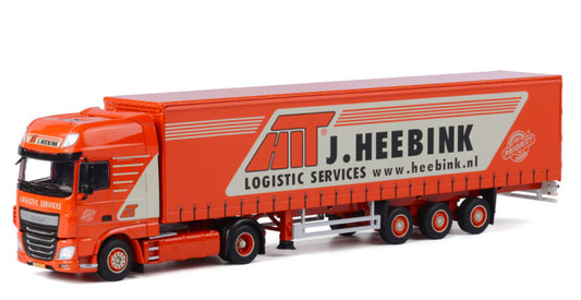 WSI DAF XF SSC 4X2 CURTAINSIDE TRAILER Heebink 1:50 Truck Pre-built Model