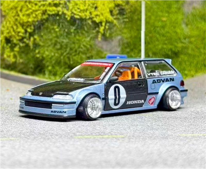 KaidoHouse x MiniGT Honda Civic EF Kaido Roulette V1 blue color box packaging 1:64 Car Pre-built Model view6