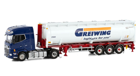 WSI DAF XG+ 4X2 BULK CONTAINER TRAILER Greiwing 1:50 Model