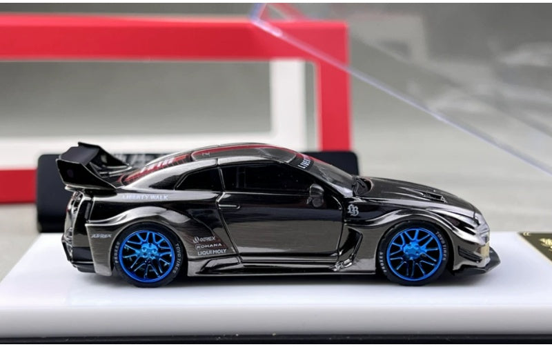 1:64 Nissan 35GT-RR   mymodelcollect Blue wheel electroplating brushed gray Limited Edition 999PCS ONLY DIECAST Model