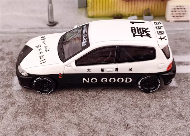 SW Honda Civic EG6 Osaka JDM Police Car Limited Edition 499PCS 1:64 Car Pre-built Model view8