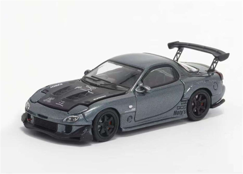 1:64 Mazda RX-7 RE Amemiya‌ Metallic Blue BSC DIECAST Limited Edition 499pcs ONLY Model