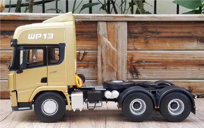 SHACMAN Delong X3000 WP13 Tractor trailer golden Spare Tire Edition 1:24 Truck Pre-built Model