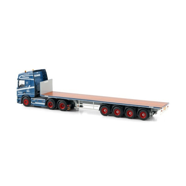 1:50 SCANIA VINDELSBAEK R CR20H 6X2 FLATBED TRAILER 4 AXLE WSI  Blue Diecast Model