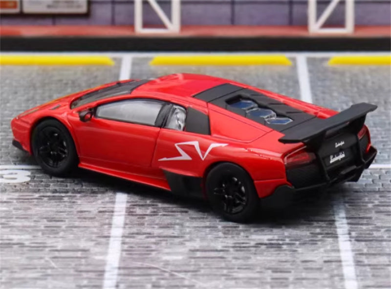 Max well Lamborghini Murcielago LP670-4 SV Red 1:64 Car Pre-built Airliner Model Display view2
