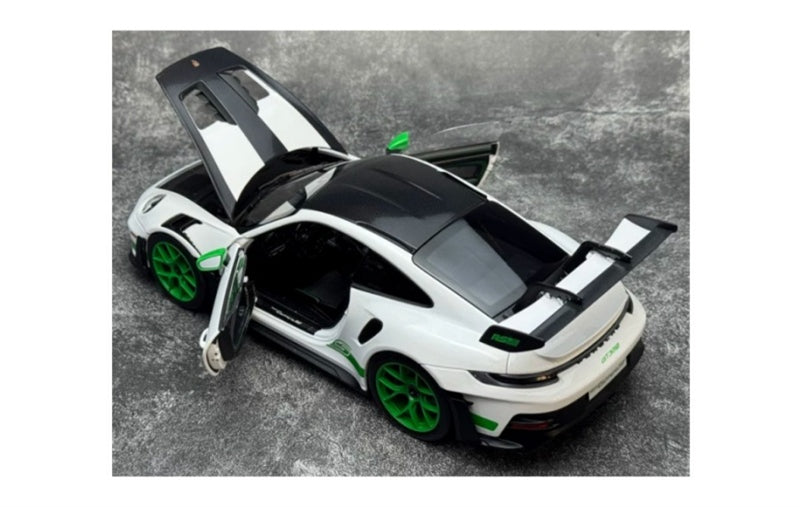 1:18 Porsche 911 992 GT3 RS  White - Carbon Cover - Green Wheel NOREV   DIECAST Model