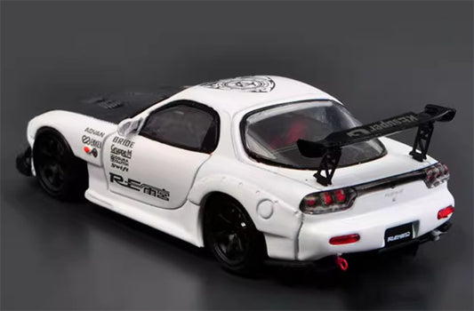 Master Mazda RX7 Amemiya FD3S White Black Carbon Cover 1:64 Car Pre-built Airliner Model Display view2