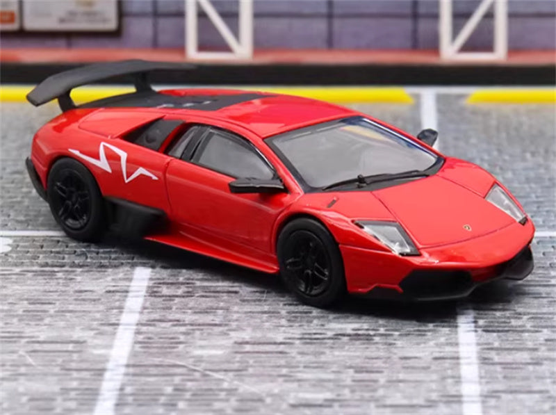 Max well Lamborghini Murcielago LP670-4 SV Red 1:64 Car Pre-built Airliner Model Display view4