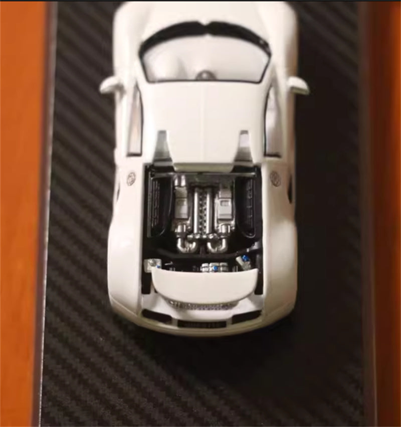Mortal Bugatti Veyron HEC Exhibition Edition Carbon fiber white Limited Edition 1:64 Car Pre-built Model view7