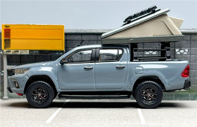 Tarmac Works Toyota Hilux pickup Camping Edition grey 1:64 Car Pre-built Model view3