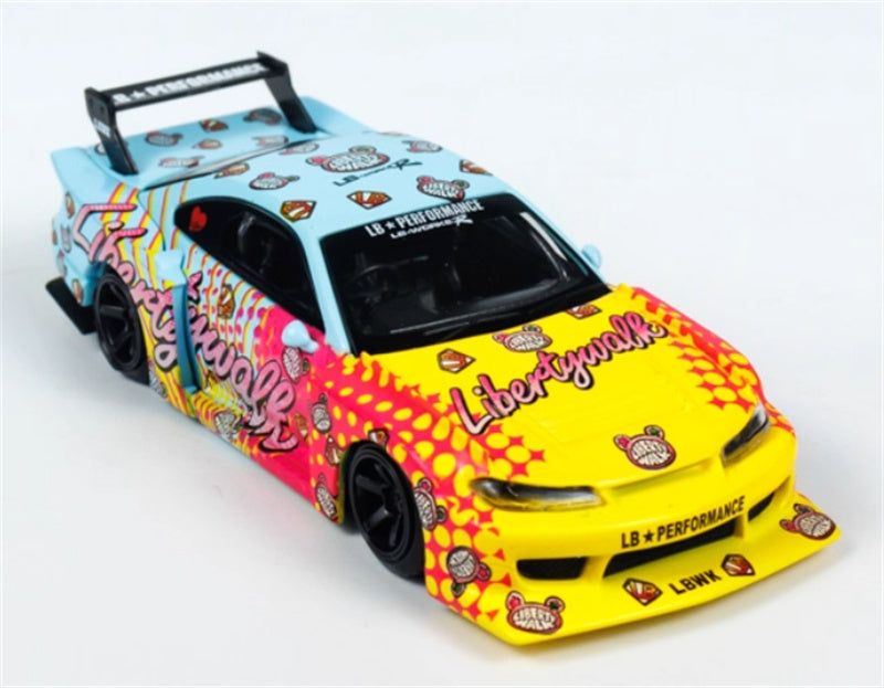 MINIGT Nissan LB-Super Silhouette S15 SILVIA LBWK KUMA colorful 1:64 Car Pre-built Model view4
