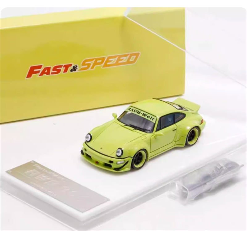 FAST & SPEED Porsche RWB 964 Duck Wing White - Gulf Limited Edition 499PCS ONLY 1:64 Car Pre-built ModelFAST & SPEED Porsche RWB 964 Duck Wing Green Limited Edition 499PCS ONLY RAUH - Welt 1:64 Car Pre-built Model view5