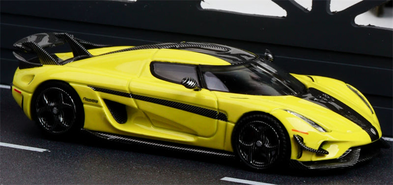 1:64 Koenigsegg Regera Carbon fiber lemon yellow SC ART DIECAST Civil Car Model