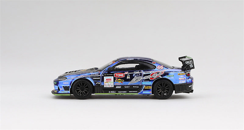 1:64 Nissan Silvia S15 D-max #46 D1 Grand Prix D-max Racing Hanging card packaging 2023 MINIGT DIECAST Model