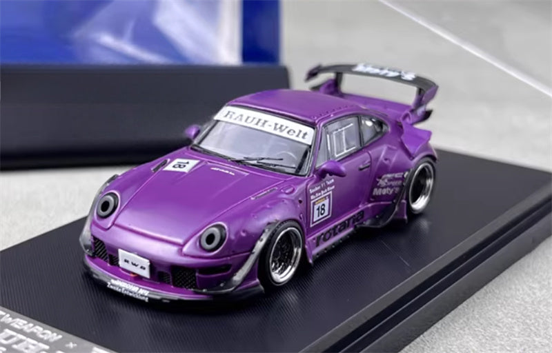 SW Porsche RWB 993 Rotana Matte Purple Race Track Special Edition No.18 Limited Edition 499PCS ONLY 1:64 car Pre-built Model view1