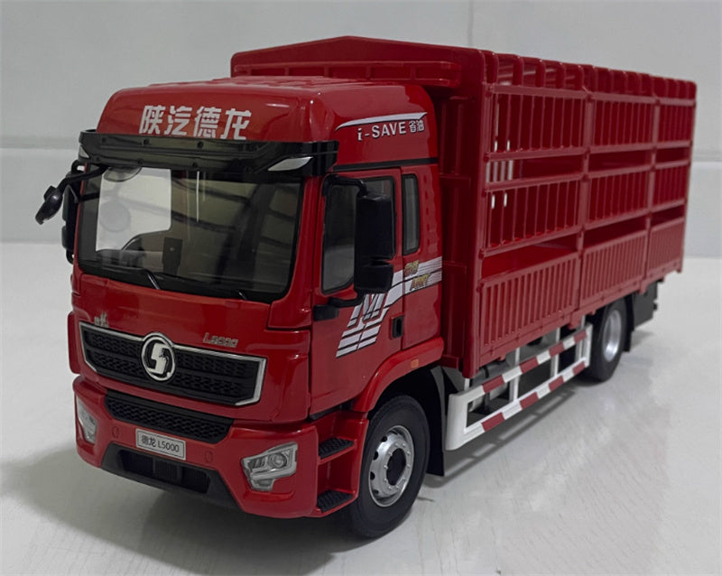 SHACMAN Delong L5000 Fence Type Container Truck Red 1:24 Truck Pre-built Model