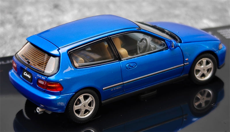 LCD-MODELS Honda Civic SiR II EG6 Fully open blue Beige Interior 1:43 Car Model view6