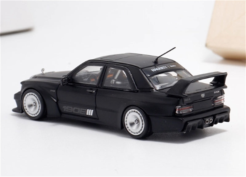 1:64 Mercedes Benz 190E EVO III W201 Matte Black BSC DIECAST Model
