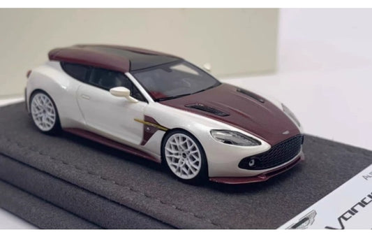 1:64 Aston Martin Shooting Brake Autotune Shanghai Expo Limited Edition Pearl White Red Carbon Resin Model view1